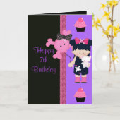 Carte Goth Girlie Cupcake (Fleur jaune)