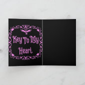Carte Goth Saint-Valentin Clé De Mon Cœur Rose (Intérieur)