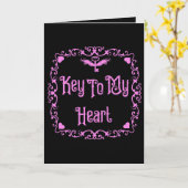 Carte Goth Saint-Valentin Clé De Mon Cœur Rose (Fleur jaune)