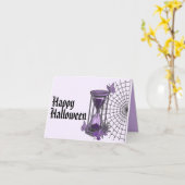 Carte Goth Spiderweb et Halloween en sablier (Fleur jaune)
