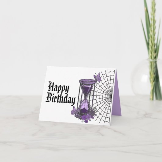 Carte Goth Spiderweb et Hourglass Anniversaire (Devant)