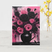 Carte Goth Valentine Grunge Bouquet Valentine (Fleur jaune)
