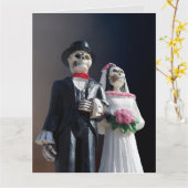 Carte GOTHC SKELETONS FÉLICITATIONS MARIAGES salutation (Fleur jaune)