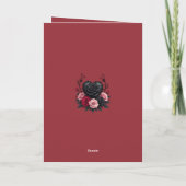 Carte Gothic Black Petals and Spider Web Dark Valentine (Dos)