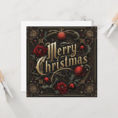 Carte gothic christmas card (Devant/Arrière en situation)