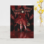 Carte Gothic Greeting Card Gothic Doll Cute (Fleur jaune)