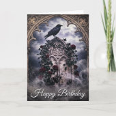Carte Gothic Ravens & Roses Tombstone Birthday Card (Devant)