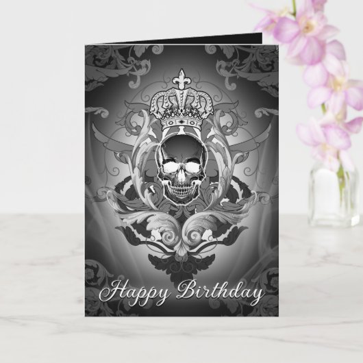 Carte Gothique Crâne roi : Dark Baroque Regal Anniversai (Orchidée)