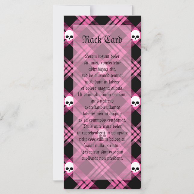 Carte Gothique Crâne Tartan Plaid (Devant)