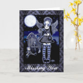 Carte gothique d'art d'ange gardien de "Tabitha" (Fleur jaune)