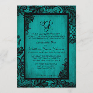 Carte gothique de faire-part de mariage de