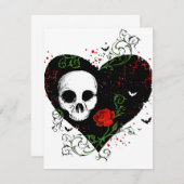 Carte gothique d'invitation de coeur (Devant / Derrière)