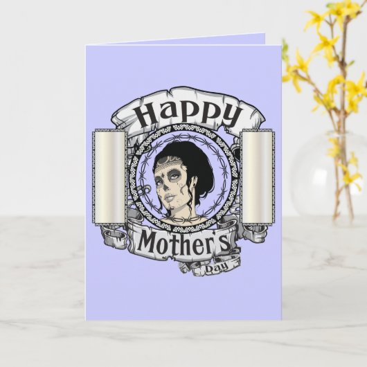 Carte gothique du jour de mère (Fleur jaune)