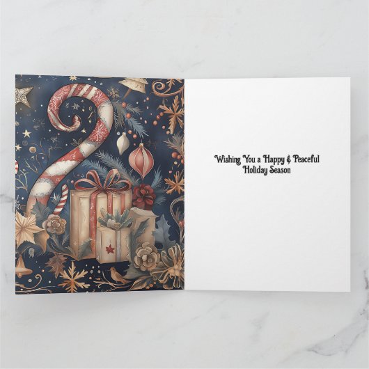 Carte Gothique Noël Festif Crâne Éffrayant (Intérieur)