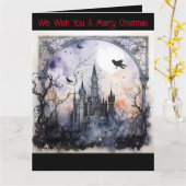 Carte Gothique Nous Vous Souhaitons Un Joyeux Noël (Fleur jaune)