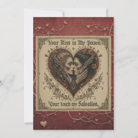 Carte gothique romantique Saint-Valentin (Devant)