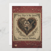Carte gothique romantique Saint-Valentin (Devant / Derrière)