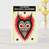 Carte Gothique Saint-Valentin Spooky Vampire Cœur (Fleur jaune)