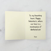 Carte Gothique Saint-Valentin Vampire Cœur Squelette (Intérieur)