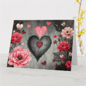 Carte gothique Valentines (Fleur jaune)