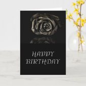 Carte Gothique Vampire rose noir heureux anniversaire (Fleur jaune)