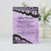 Carte Gothique Violet Grunge Black Lace Mesures de sécur (Debout devant)