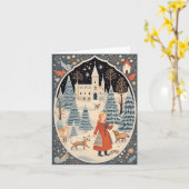 Carte Gouache Vintage Noël Rétro (Fleur jaune)