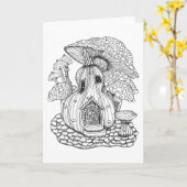 Carte Gourde et champignons Couleur Il vous-même Blank (Fleur jaune)