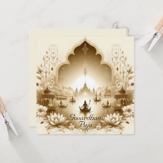 Carte Govardhan Puja (Devant/Arrière en situation)