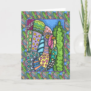 CARTE GRÂCE À LA TURQUIE, AUX PLUMES DE PATCHWORK, À L'A