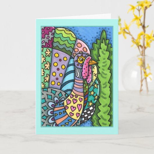 CARTE GRÂCE À LA TURQUIE, AUX PLUMES DE PATCHWORK, À L'A (Fleur jaune)