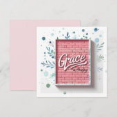 Carte Grace est Incroyable Mur de briques rose 3D (Devant / Derrière)