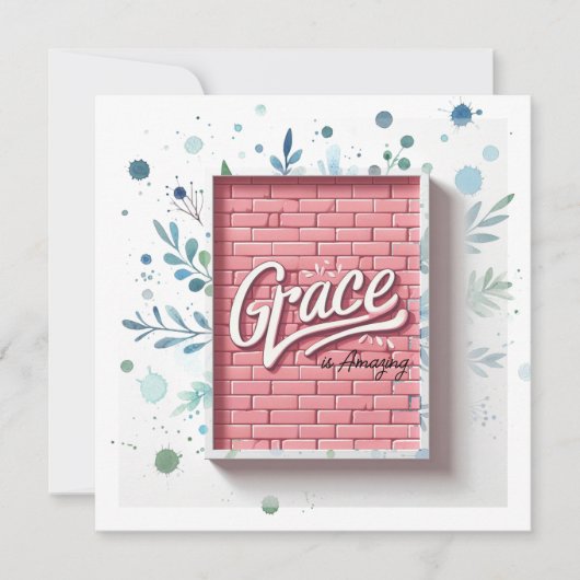 Carte Grace est Incroyable Mur de briques rose 3D (Devant)