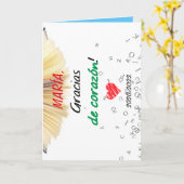 Carte Gracias de corazón. Profes. Thank you. Teachers. (Fleur jaune)