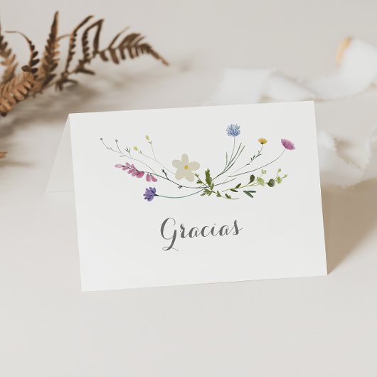 Carte Gracias Mariage Dainty Wild Colorful