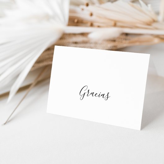 Carte Gracias Mariage pliée minimaliste simple