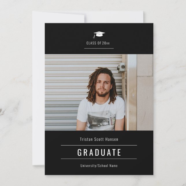 Carte Grad Casquette Photo Graduation (Devant)