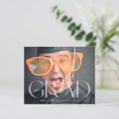 Carte Grad de texte photo moderne transparent blan (Debout devant)