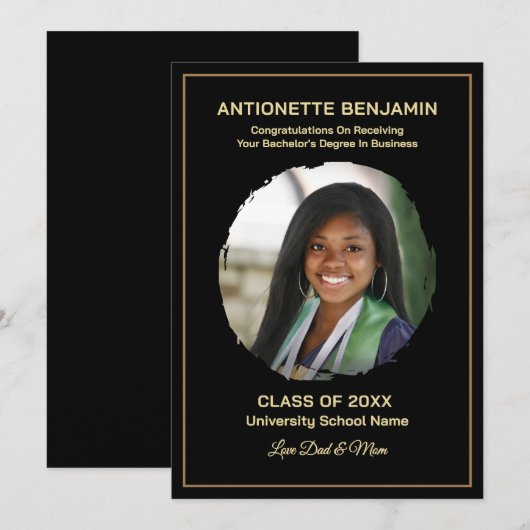 Carte Grad Graduate Photo Graduation Card (Devant / Derrière)