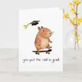 Carte Grad Skateboard Capybara Graduation (Fleur jaune)