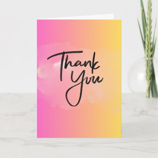Carte Gradient Bloom Thank You Folded Greeting Card (Devant)