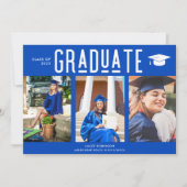 Carte Graduate Blue 3 Photo Graduate (Devant)