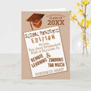 Carte Graduate Cuivre Mondial Pandemic Funny Graduation