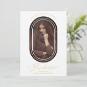 Carte Graduate Fancy Minimalist Oval Frame Golden effect (Debout devant)