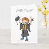 Carte Graduate Fête Félicitations Diplôme (Fleur jaune)