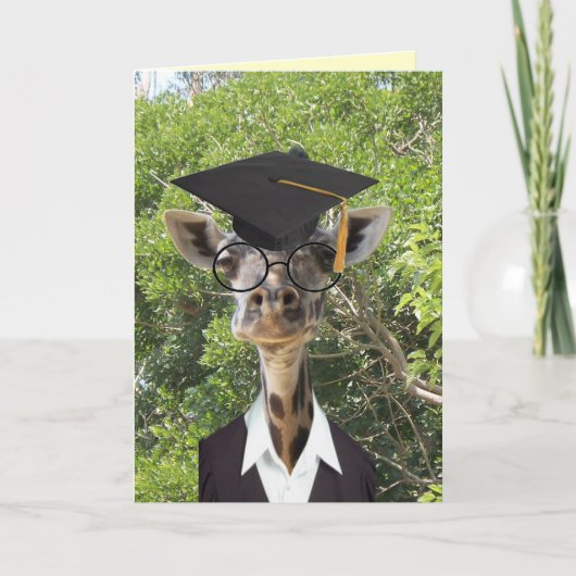 Carte Graduate Giraffe Gold Tassel (Devant)