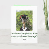 Carte Graduate Giraffe Red Tassel (Dos)