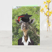 Carte Graduate Giraffe Red Tassel (Fleur jaune)