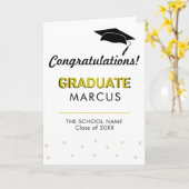 Carte Graduate moderne Félicitations Diplôme (Fleur jaune)