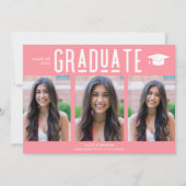 Carte Graduate Pink 3 Photo Lycée Graduate (Devant)